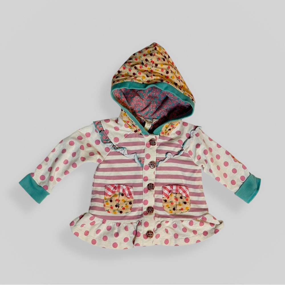 Matilda Jane Girls Size 6-12 M Royalty  Once Upon A Time hoodie Dots Baby